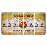 Colorado Denver Firefighter Cut License Plate Strips (Set of 8)