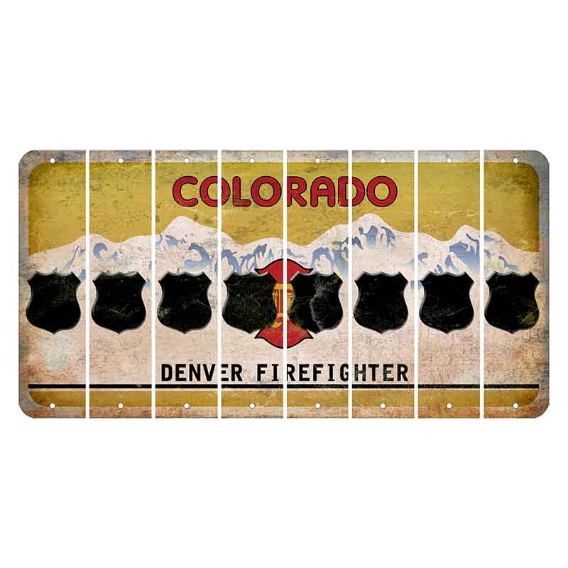 Colorado Denver Firefighter Cut License Plate Strips (Set of 8)