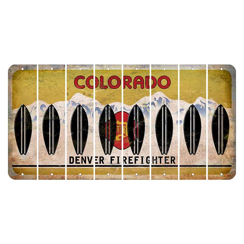 Colorado Denver Firefighter Cut License Plate Strips (Set of 8) Surfboard