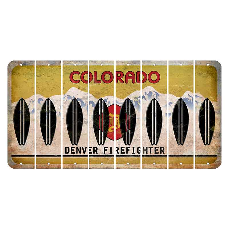 Colorado Denver Firefighter Cut License Plate Strips (Set of 8)