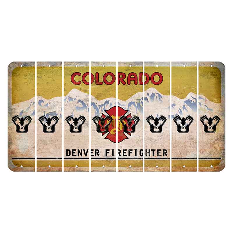 Colorado Denver Firefighter Cut License Plate Strips (Set of 8) Engine