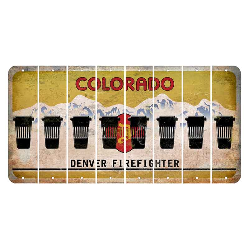 Colorado Denver Firefighter Cut License Plate Strips (Set of 8)