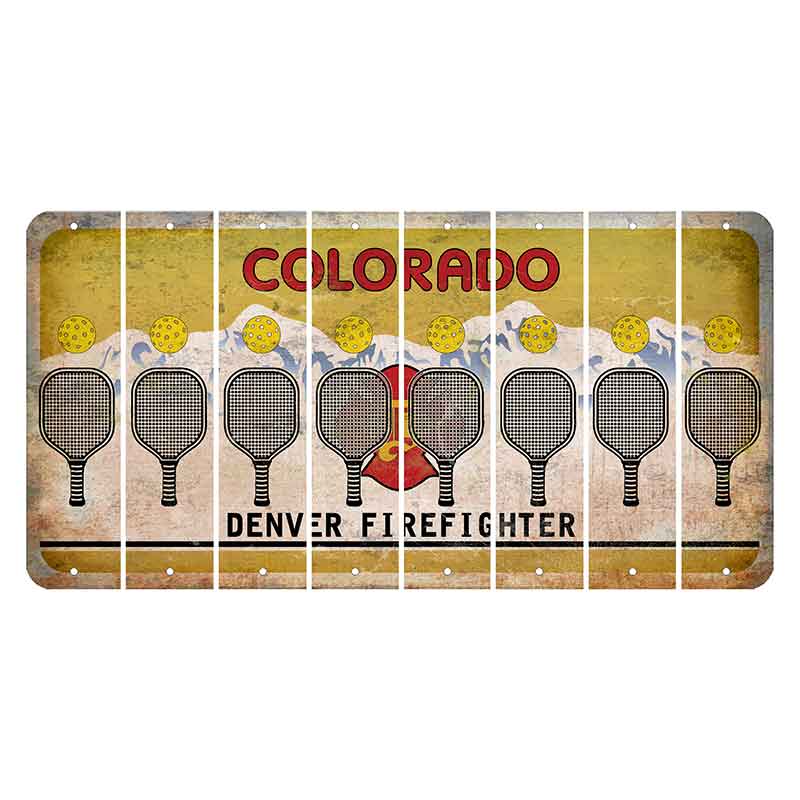 Colorado Denver Firefighter Cut License Plate Strips (Set of 8)