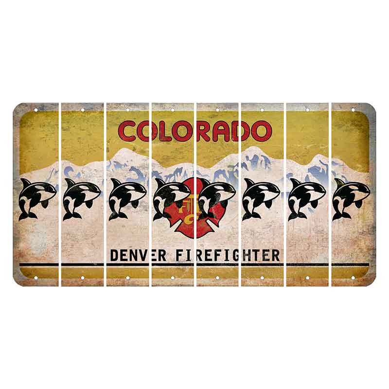 Colorado Denver Firefighter Cut License Plate Strips (Set of 8)