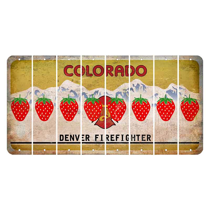 Colorado Denver Firefighter Cut License Plate Strips (Set of 8)