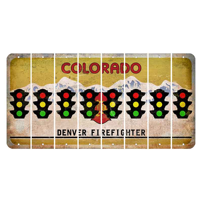 Colorado Denver Firefighter Cut License Plate Strips (Set of 8)