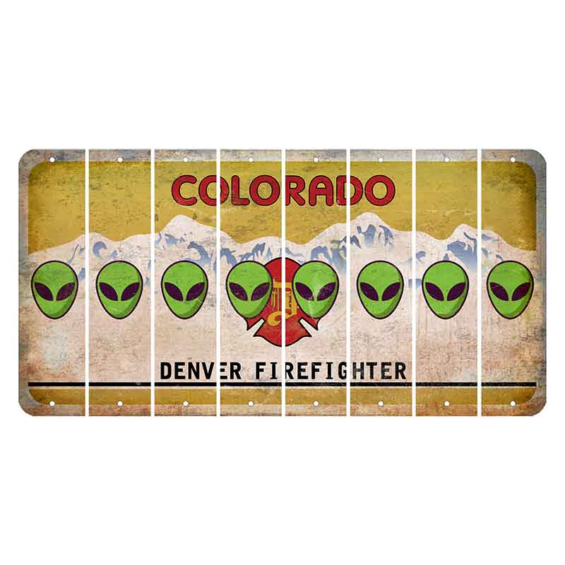 Colorado Denver Firefighter Cut License Plate Strips (Set of 8)