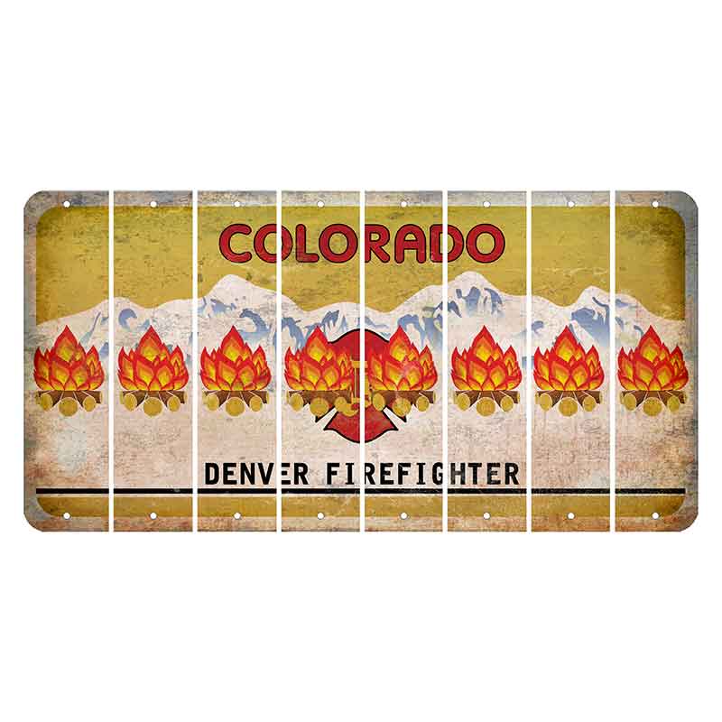 Colorado Denver Firefighter Cut License Plate Strips (Set of 8)