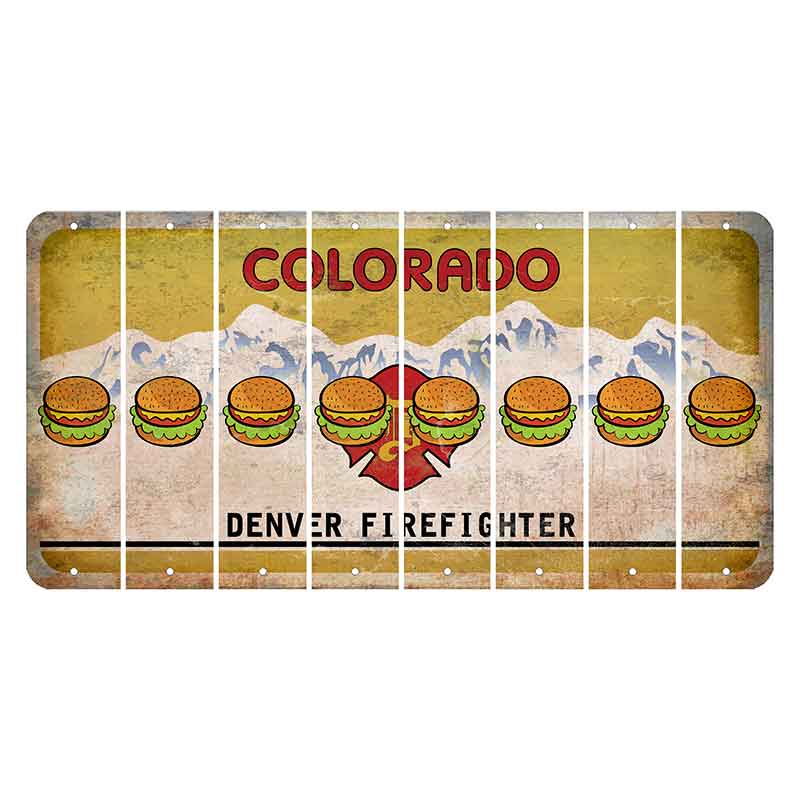 Colorado Denver Firefighter Cut License Plate Strips (Set of 8)