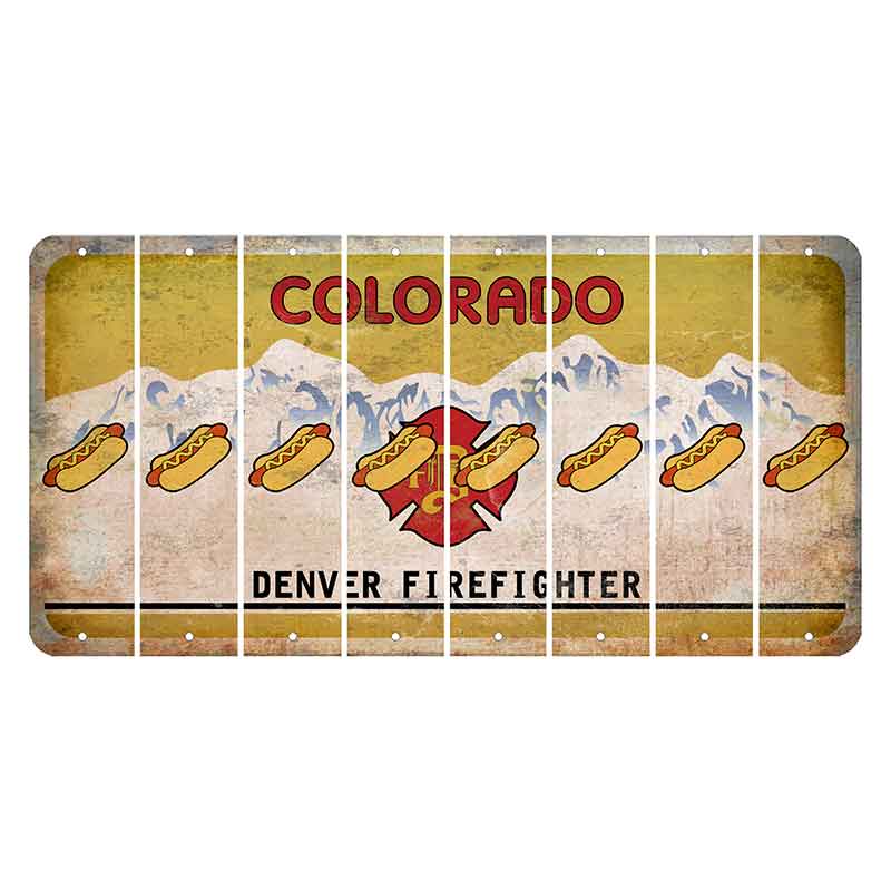 Colorado Denver Firefighter Cut License Plate Strips (Set of 8)