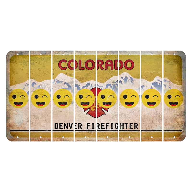 Colorado Denver Firefighter Cut License Plate Strips (Set of 8)