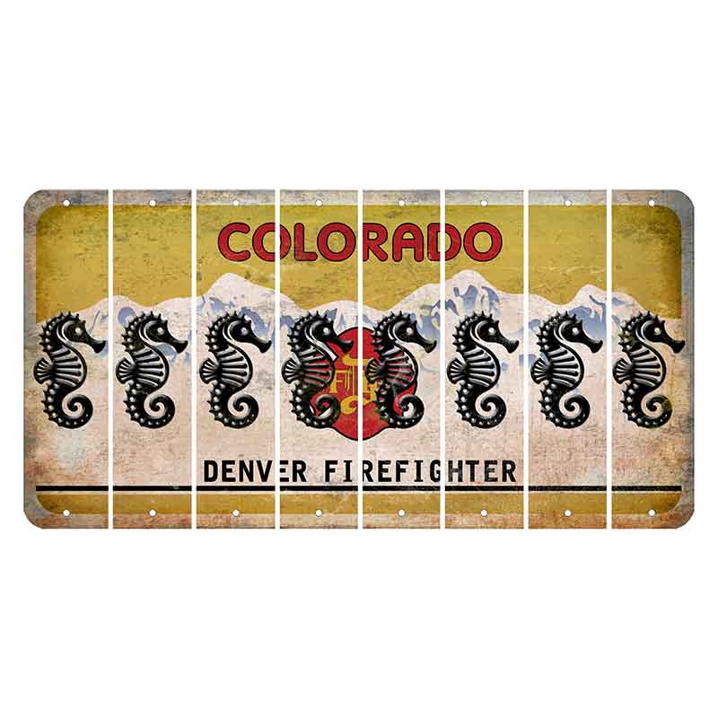 Colorado Denver Firefighter Cut License Plate Strips (Set of 8)