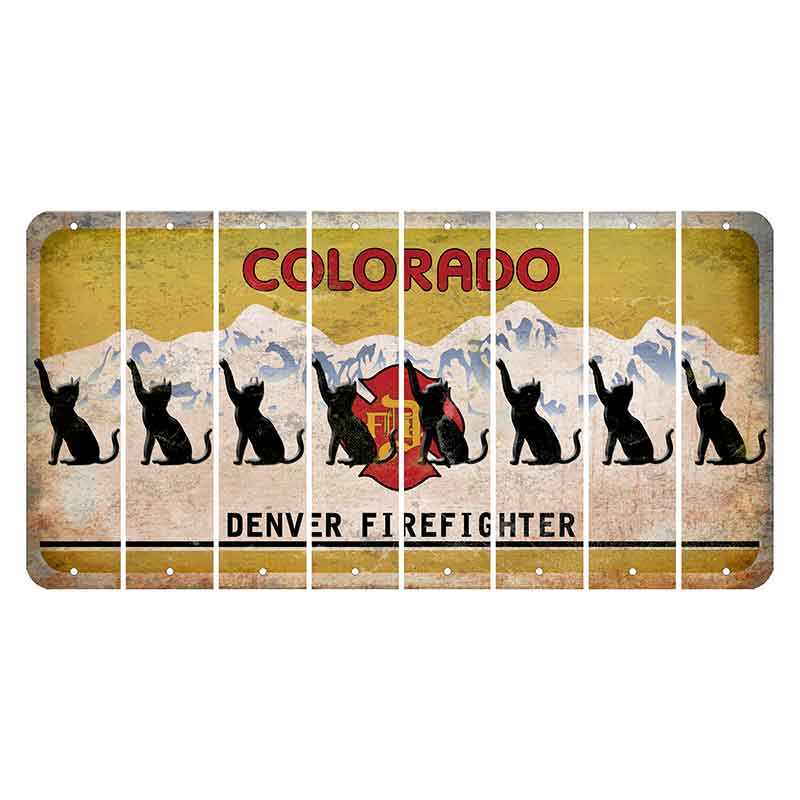 Colorado Denver Firefighter Cut License Plate Strips (Set of 8)