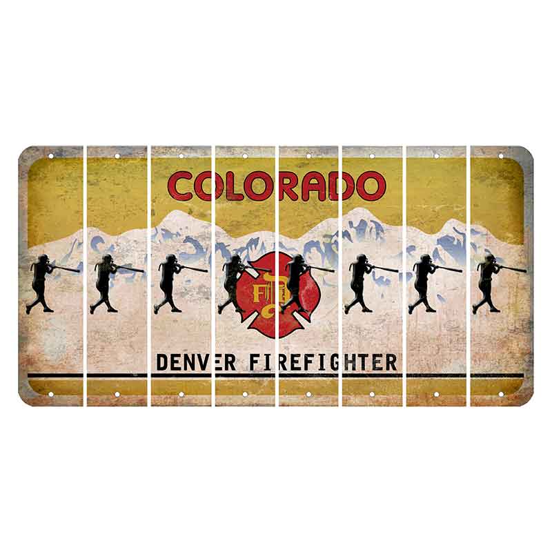 Colorado Denver Firefighter Cut License Plate Strips (Set of 8)