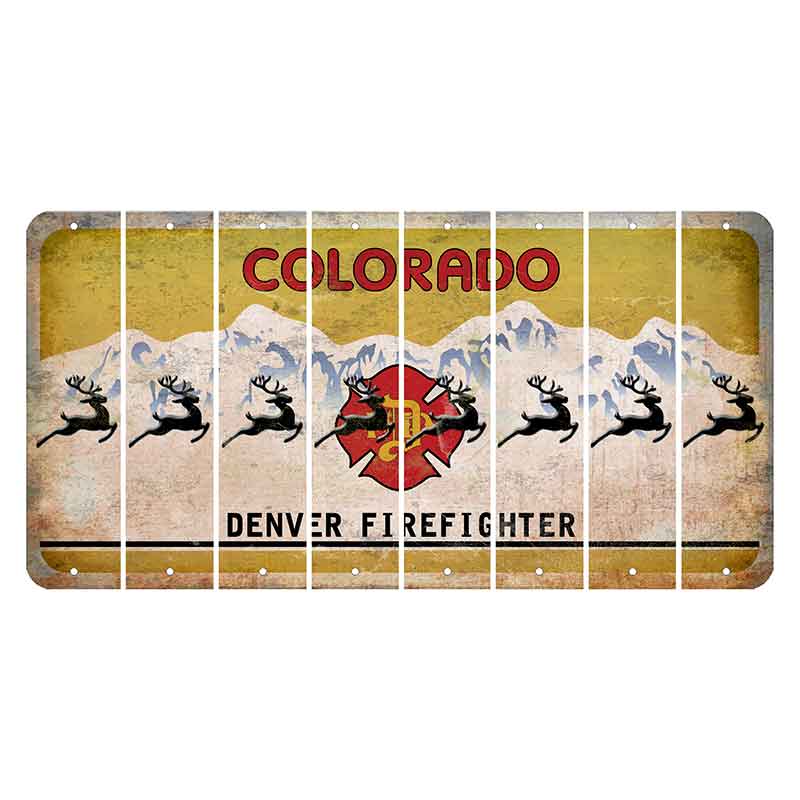 Colorado Denver Firefighter Cut License Plate Strips (Set of 8)