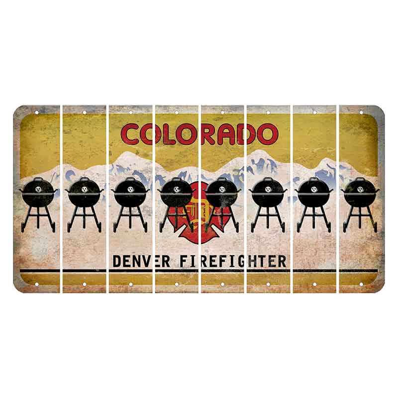 Colorado Denver Firefighter Cut License Plate Strips (Set of 8)