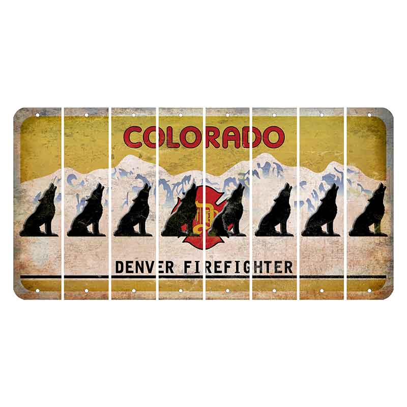 Colorado Denver Firefighter Cut License Plate Strips (Set of 8)