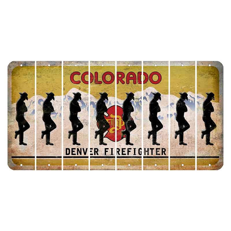 Colorado Denver Firefighter Cut License Plate Strips (Set of 8)