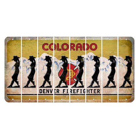 Colorado Denver Firefighter Cut License Plate Strips (Set of 8)