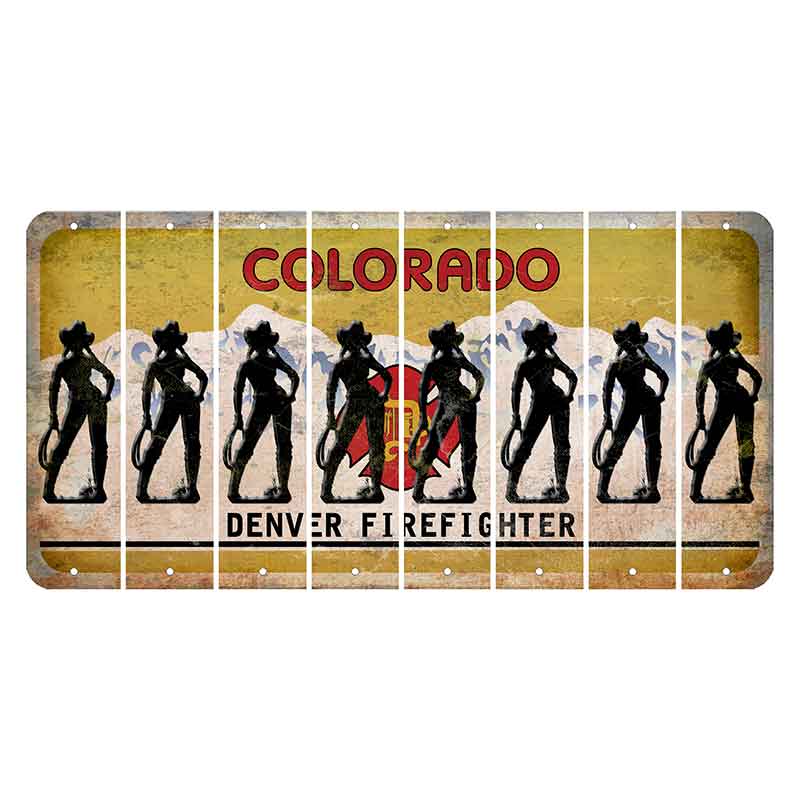 Colorado Denver Firefighter Cut License Plate Strips (Set of 8)