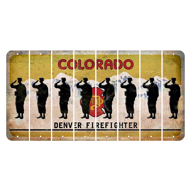 Colorado Denver Firefighter Cut License Plate Strips (Set of 8)