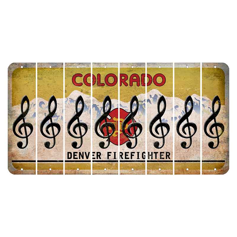 Colorado Denver Firefighter Cut License Plate Strips (Set of 8)