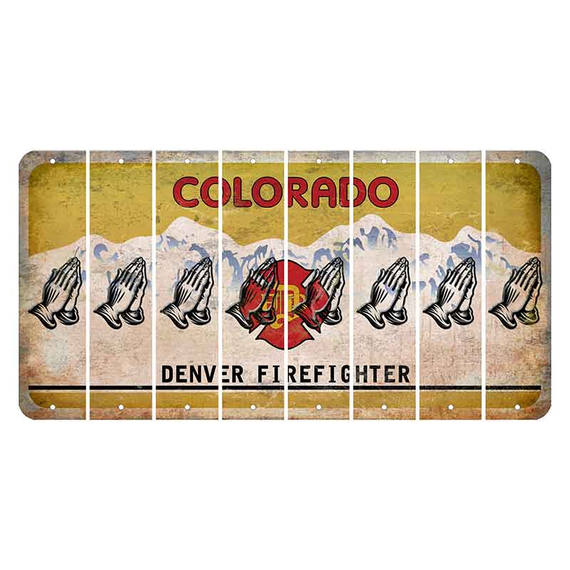 Colorado Denver Firefighter Cut License Plate Strips (Set of 8)