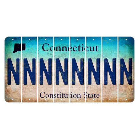 Connecticut Constitution State Cut License Plate Strips (Set of 8)