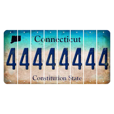 Connecticut Constitution State Cut License Plate Strips (Set of 8)