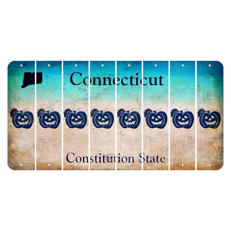 Connecticut Constitution State Cut License Plate Strips (Set of 8)