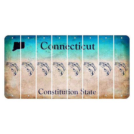 Connecticut Constitution State Cut License Plate Strips (Set of 8)