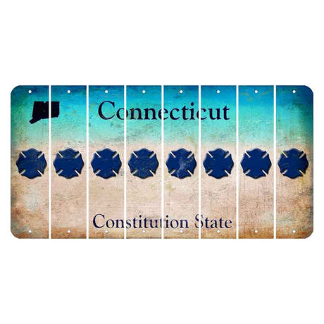 Connecticut Constitution State Cut License Plate Strips (Set of 8)