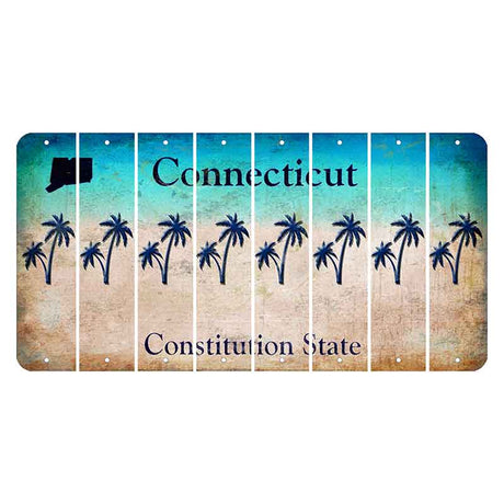 Connecticut Constitution State Cut License Plate Strips (Set of 8)