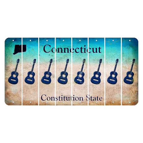 Connecticut Constitution State Cut License Plate Strips (Set of 8)