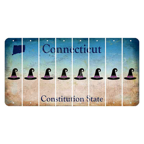 Connecticut Constitution State Cut License Plate Strips (Set of 8)