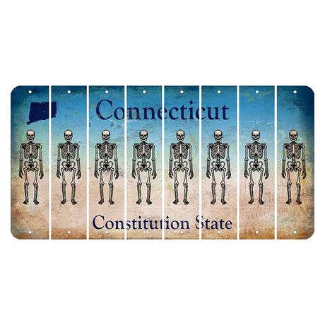 Connecticut Constitution State Cut License Plate Strips (Set of 8)