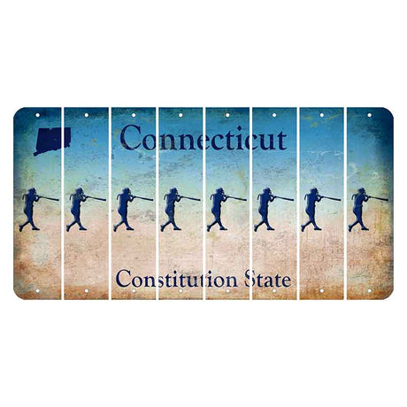 Connecticut Constitution State Cut License Plate Strips (Set of 8)