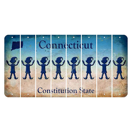 Connecticut Constitution State Cut License Plate Strips (Set of 8)