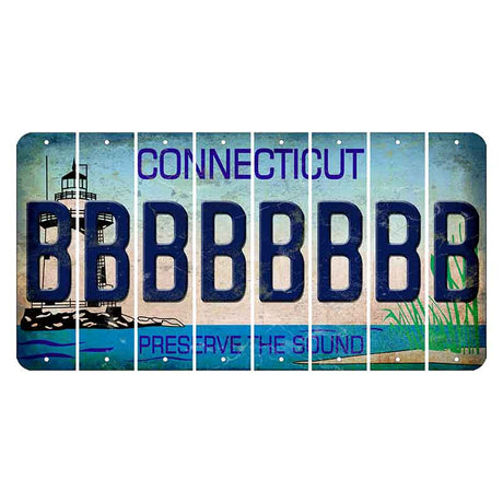 Connecticut Preserve the Sound Cut License Plate Strips (Set of 8)