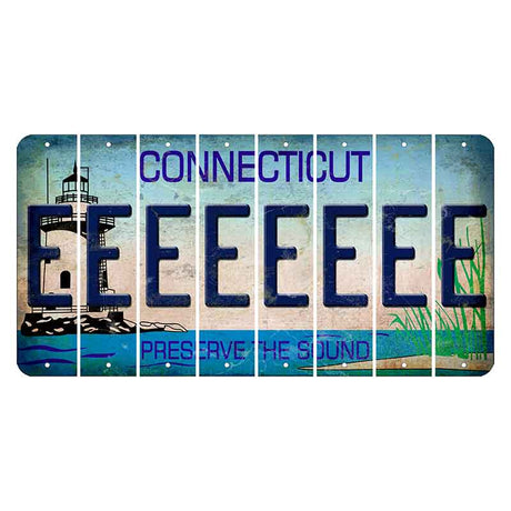 Connecticut Preserve the Sound Cut License Plate Strips (Set of 8)