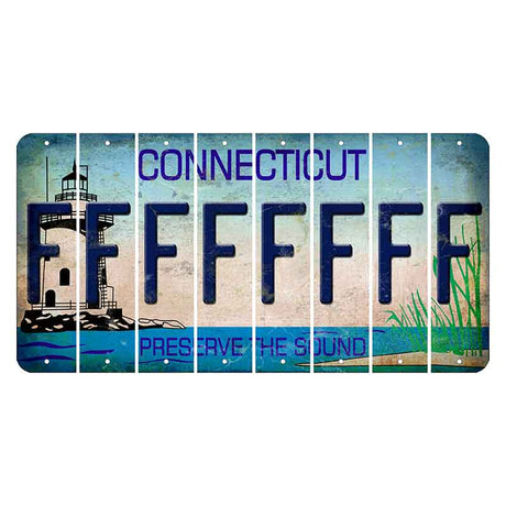 Connecticut Preserve the Sound Cut License Plate Strips (Set of 8)