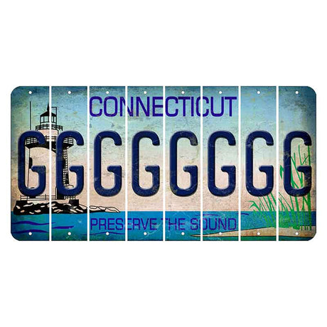 Connecticut Preserve the Sound Cut License Plate Strips (Set of 8)