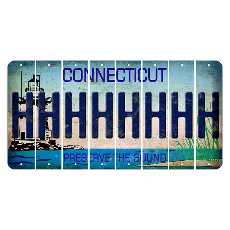 Connecticut Preserve the Sound Cut License Plate Strips (Set of 8)