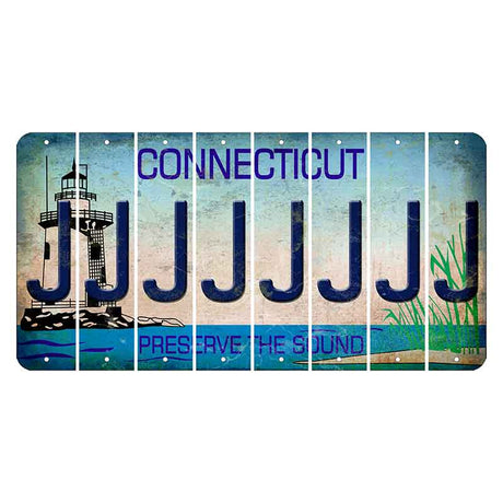 Connecticut Preserve the Sound Cut License Plate Strips (Set of 8)