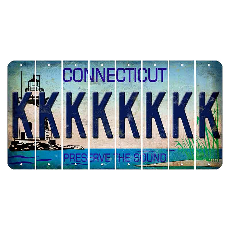 Connecticut Preserve the Sound Cut License Plate Strips (Set of 8)