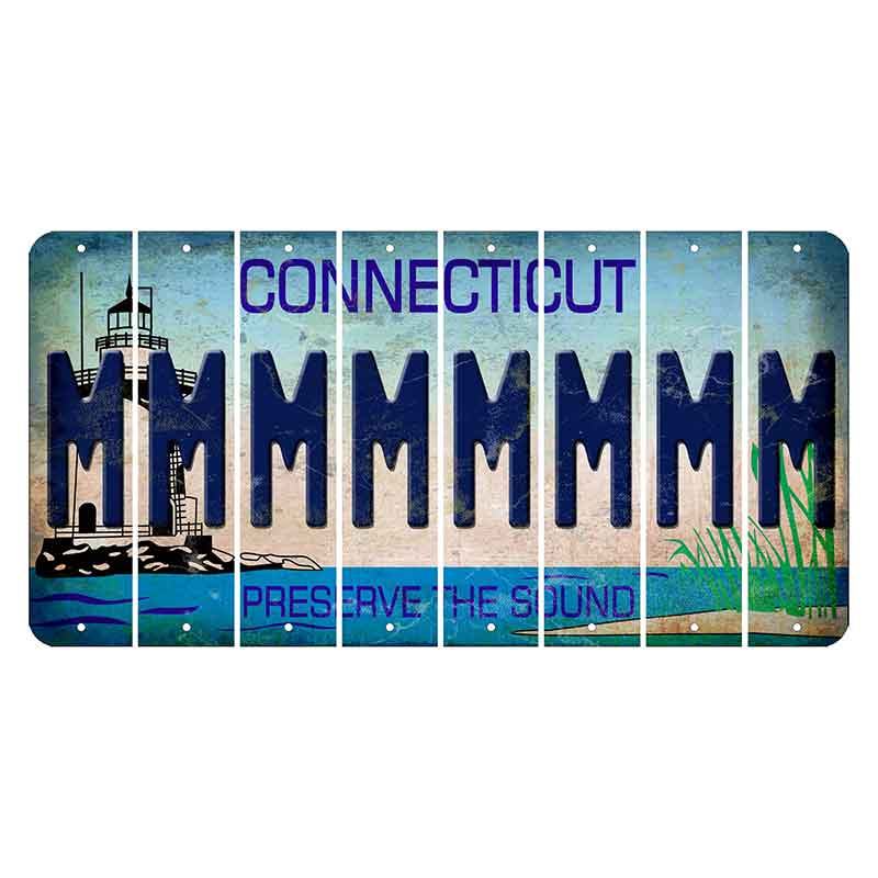 Connecticut Preserve the Sound Cut License Plate Strips (Set of 8)