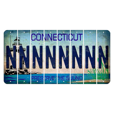 Connecticut Preserve the Sound Cut License Plate Strips (Set of 8)