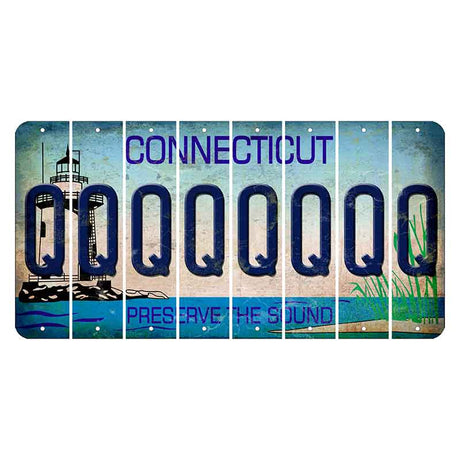 Connecticut Preserve the Sound Cut License Plate Strips (Set of 8)