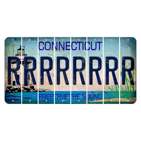 Connecticut Preserve the Sound Cut License Plate Strips (Set of 8)