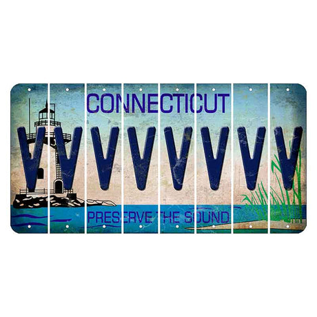 Connecticut Preserve the Sound Cut License Plate Strips (Set of 8)